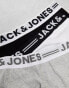 Фото #7 товара Jack & Jones 3 pack contrast waistband trunk in dark grey