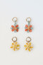 PACK OF TWO BEADED FLORAL EARRINGS