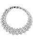 Rhodium-Plated Pavé Cuban Chain Link Bracelet