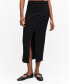Women's Front Slit Midi Skirt