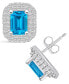 ფოტო #1 პროდუქტის Topaz (2-5/8 ct. t.w.) and Diamond (3/4 ct. t.w.) Halo Stud Earrings in 14K White Gold