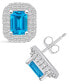 Фото #1 товара Topaz (2-5/8 ct. t.w.) and Diamond (3/4 ct. t.w.) Halo Stud Earrings in 14K White Gold