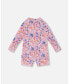 ფოტო #2 პროდუქტის Baby Girl Long Sleeve One Piece Rashguard Lavender Printed Fields Flowers - Infant
