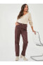 Фото #1 товара Slim Fit Düz Cep Detaylı Gabardin Kumaş Kadın Pantolon
