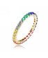 Фото #2 товара Sterling Silver 14K Gold Plating Cubic Zirconia Multicolored Eternity Ring