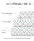 Фото #5 товара The Boho & Beyond Premium Ultra Soft Pattern 4 Piece Bed Sheet Set by Home Collection - Cal King