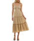 ფოტო #4 პროდუქტის Women's Tied Ruffle Fit & Flare Midi Dress