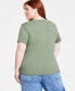 Фото #4 товара Women’s Ribbed T-Shirt, XXS-4X, Created for Macy’s