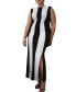 Фото #1 товара Plus Size Striped Knit Maxi Dress