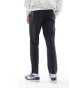 ASOS DESIGN tapered linen chino trousers in navy Синий, W29 L32 - фото #3