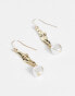 Фото #3 товара SVNX gold dangling earring with pearl detail