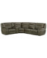 Фото #1 товара Hansley 5-Pc. Zero Gravity Leather Sectional with 2 Power Recliners, Created for Macy's