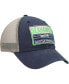 Men's Navy, Natural Seattle Seahawks Four Stroke Clean Up Snapback Hat