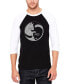 ფოტო #1 პროდუქტის Men's Raglan Sleeves Yin Yang Cat Baseball Word Art T-shirt