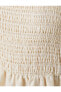 Midi Elbise Askılı Pamuklu Kare Yaka Gipeli