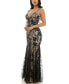 Фото #6 товара Juniors' Sequin And Lace Embellished Godet Dress, Created for Macy's