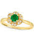 ფოტო #1 პროდუქტის Costa Smeralda Emeralds (1/4 ct. t.w.) & Nude Diamond (1/8 ct. t.w.) Flower Halo Ring in 14k Gold