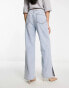 ASOS DESIGN lightweight dad jeans with split in blue