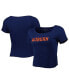 Women's Navy Auburn Tigers Baby Rib Lettuce-Edge Trim T-shirt