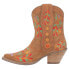 Фото #3 товара Dingo Sugar Bug Floral Embroidery Round Toe Cowboy Booties Womens Brown Casual B
