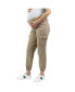 Khaki Maternity Cargo Pants With Underbelly