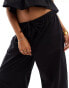 Фото #2 товара ASOS DESIGN poplin drawstring waist barrel leg trouser in black