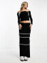 Фото #1 товара ASOS DESIGN maxi skirt co ord with contrast strap detailing in black