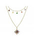Star Necklace Layered with Rainbow Cubic Zirconia Stones