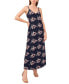 Women's Printed Sleeveless V-Neck Maxi Dress