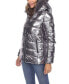 Фото #3 товара Women's Metallic Puffer Coat With Hoodie