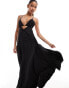 Фото #1 товара ASOS DESIGN chevron embellished cut out strappy maxi dress in black