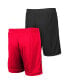 Фото #2 товара Men's Black, Scarlet Nebraska Huskers Wiggum Reversible Shorts