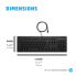 Фото #9 товара HP 125 Wired Keyboard - Full-size (100%) - USB - Membrane - QWERTY - Black