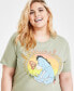 Trendy Plus Size Eeyore Graphic Print T-Shirt Зеленый, 2X - фото #3