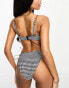 Фото #6 товара ASOS DESIGN Fuller Bust mix and match seersucker underwired bikini top in mono gingham