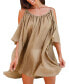 Фото #1 товара Women's Sand Flared Sleeve Cut-Out Mini Cover-Up Dress