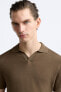 Lyocell blend knit polo shirt