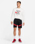 Nike Basketball Icon 8in swoosh logo shorts in black and red