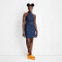 Women's Sleeveless Collared Denim Mini Dress - Future Collective with Alani
