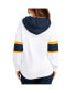 ფოტო #2 პროდუქტის Women's White, Navy Nashville Predators Goal Zone Long Sleeve Lace-Up Hoodie T-shirt