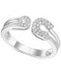 ფოტო #1 პროდუქტის Diamond Horseshoe Cuff Ring (1/5 ct. t.w.) in Sterling Silver