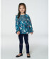 Фото #3 товара Big Girls Long Sleeve Viscose Blouse Turquoise Printed Fairy Unicorn