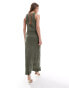 Фото #2 товара ASOS DESIGN knitted midi dress in stitch detail in sage