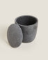 Stone grey resin storage jar