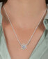 ფოტო #2 პროდუქტის Aquamarine (1/10 ct. t.w.) & Diamond (1/10 ct. t.w.) Elsa Snowflake Pendant Necklace in Sterling Silver, 16" + 2" extender