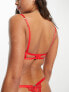 Фото #2 товара Bluebella Valentina wired bra with heart embroidered lace in red