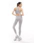 TALA Sculpt Seamless ribbed high waisted leggings in light grey Серый, S - EU 34-36 - фото #5