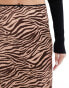 Фото #3 товара ASOS DESIGN satin maxi skirt in animal print