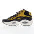 Reebok Question Mid Mens Black Leather Lace Up Athletic Basketball Shoes
