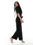 JDY Petite short sleeve pocket jumpsuit in black